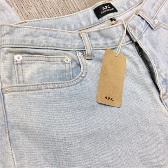 A.P.C Jean Etroit Court Blue Low Rise Straight Leg Jeans Size 29 - Picture 8 of 12